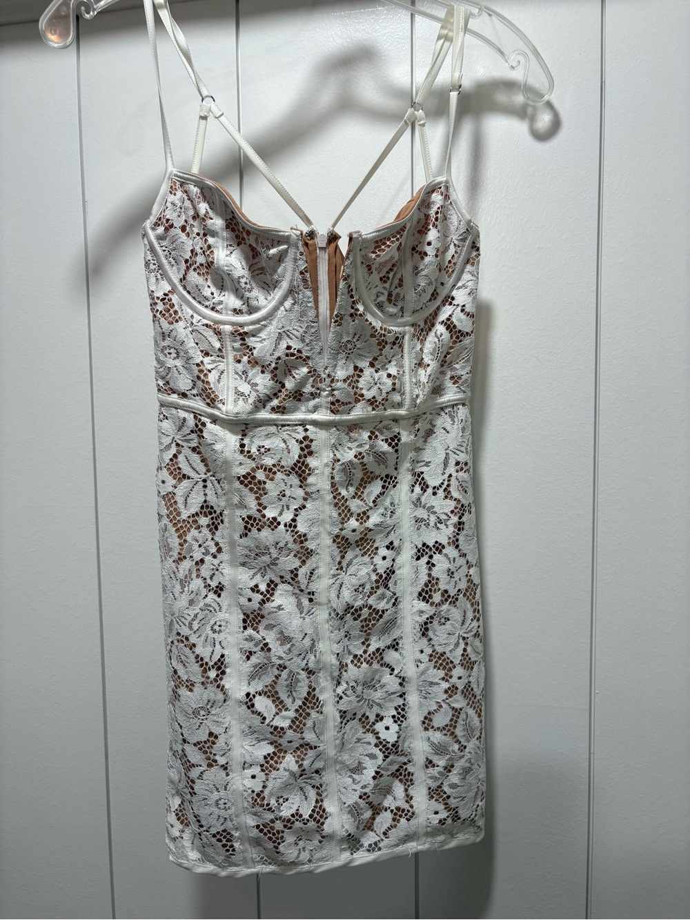for love and lemons Julia Mini Dress White Lace Graduation Wedding Size XS
